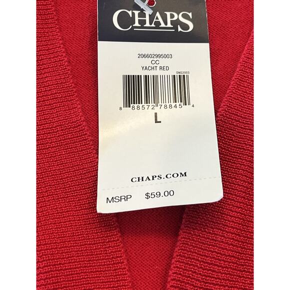 Ralph Lauren Chaps Cardigan Women SZ L Open NEW 3/4 Sleeve Yacht Red Cropped NWT - Picture 4 of 8